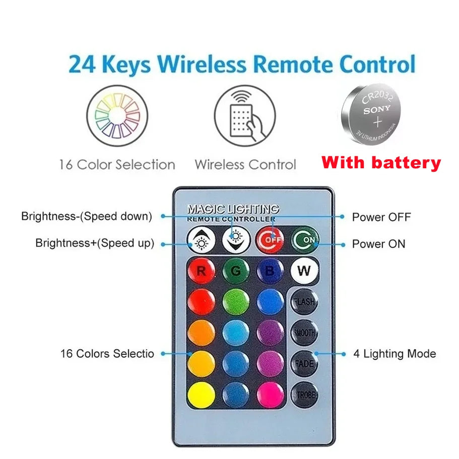 Smart E27 LED RGB Spotlight Bulb with IR Remote Control 