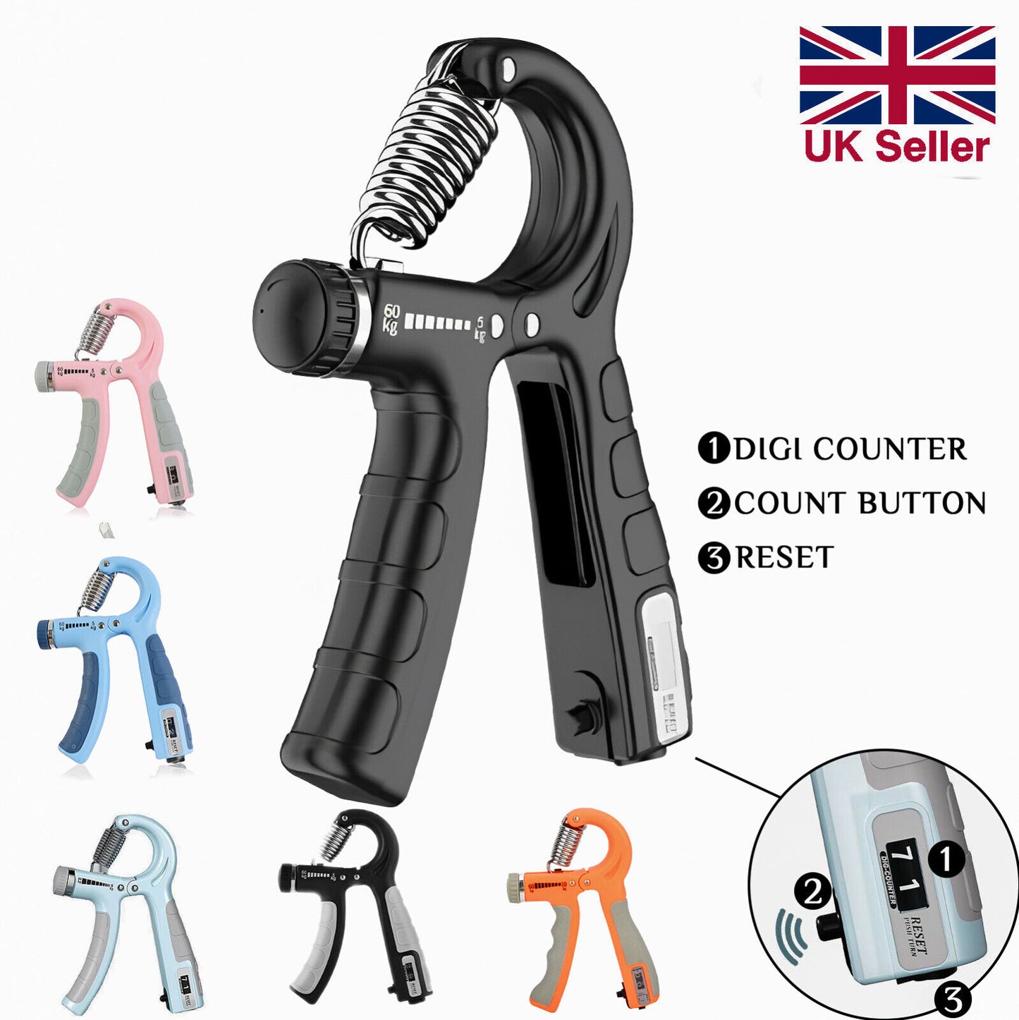 5-60KG Sport Hand Grip Strengthener Adjustable