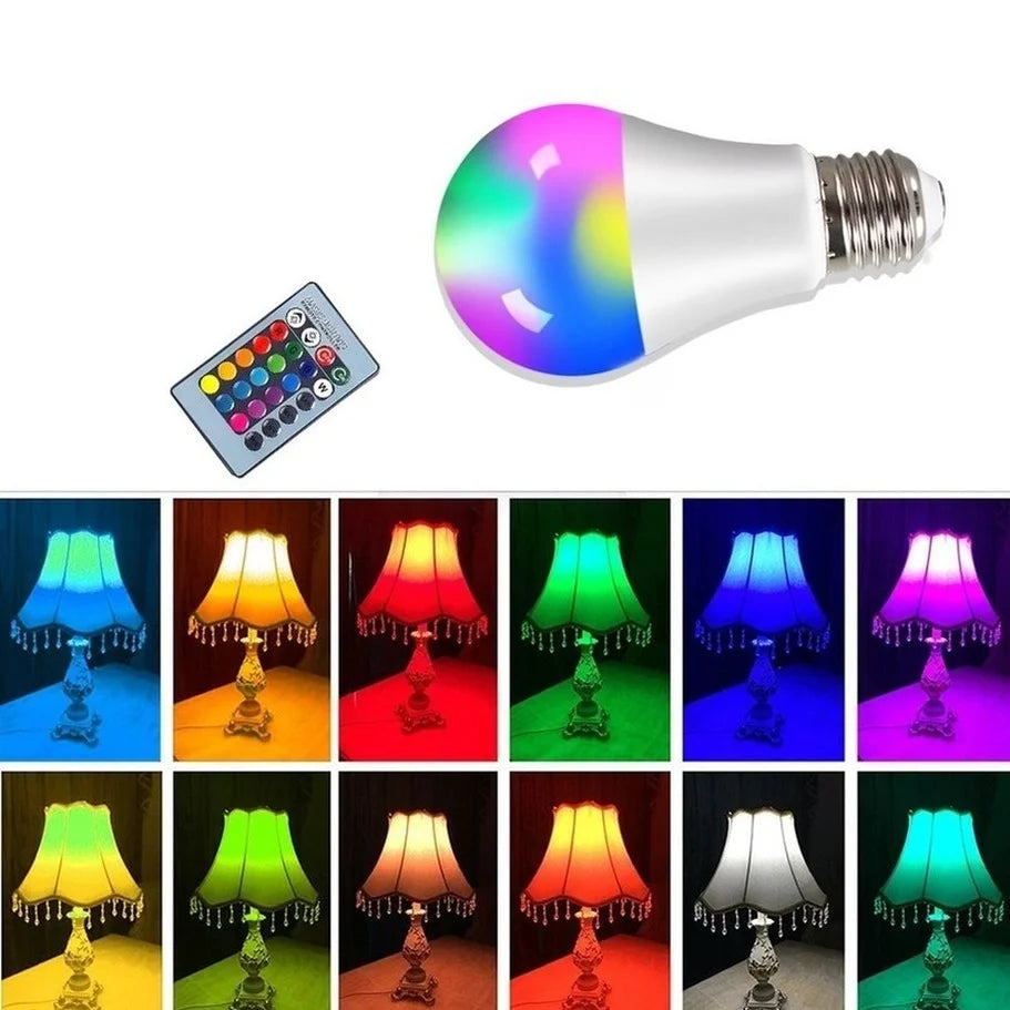 Smart E27 LED RGB Spotlight Bulb with IR Remote Control 