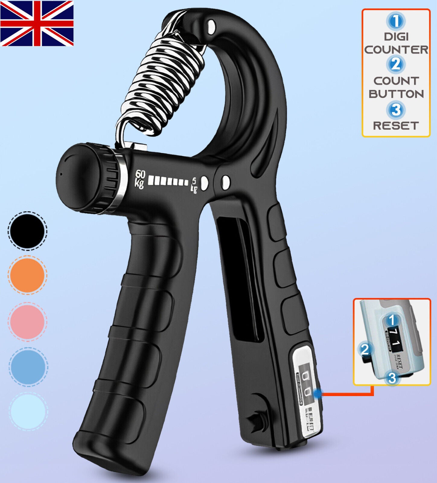 5-60KG Sport Hand Grip Strengthener Adjustable